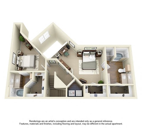 C4 Floor Plan at Villas at Katy Trail Apartments, Dallas, TX, 75201